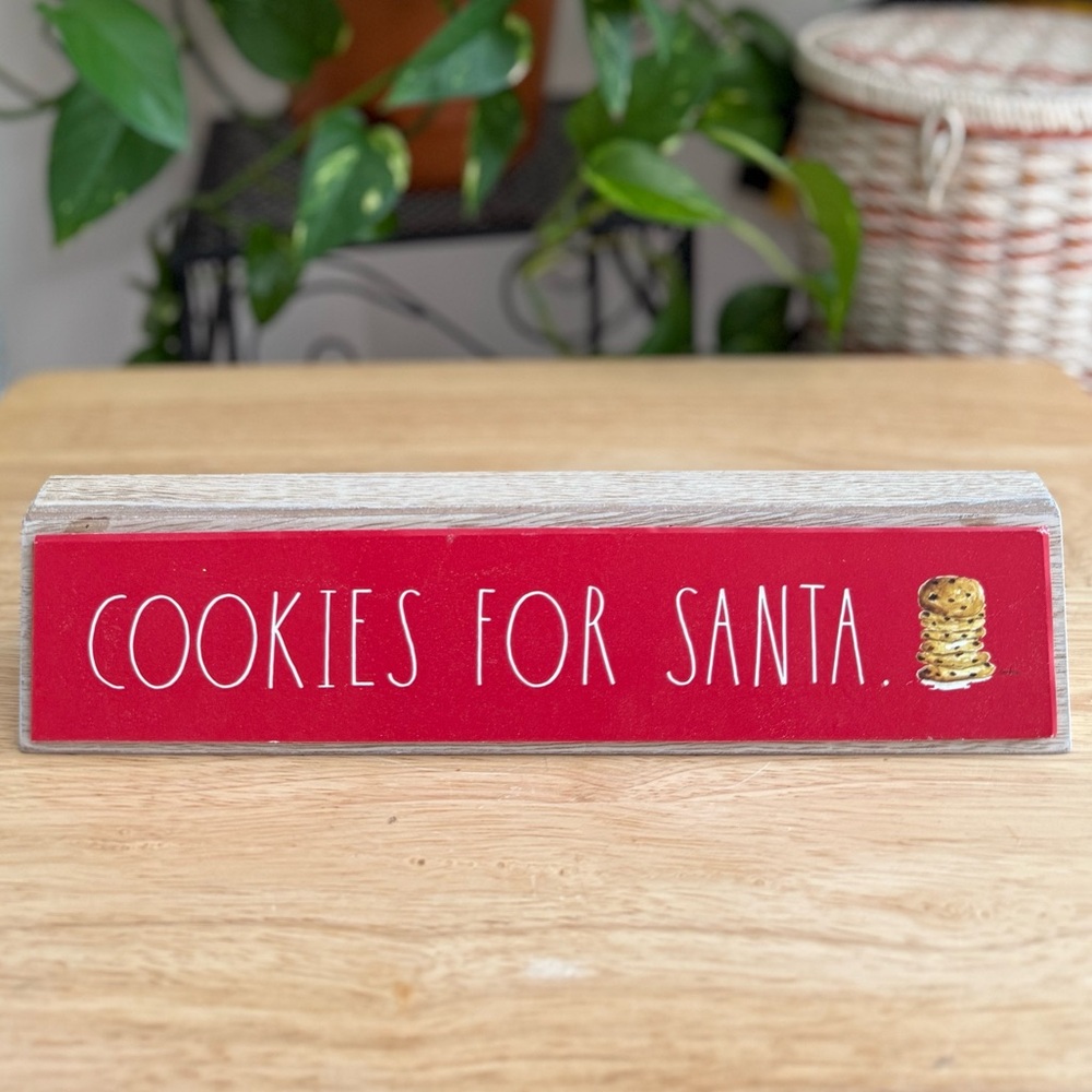 Rae Dunn Cookies For Santa  Christmas Rustic Wood Free Standing Christmas Decor